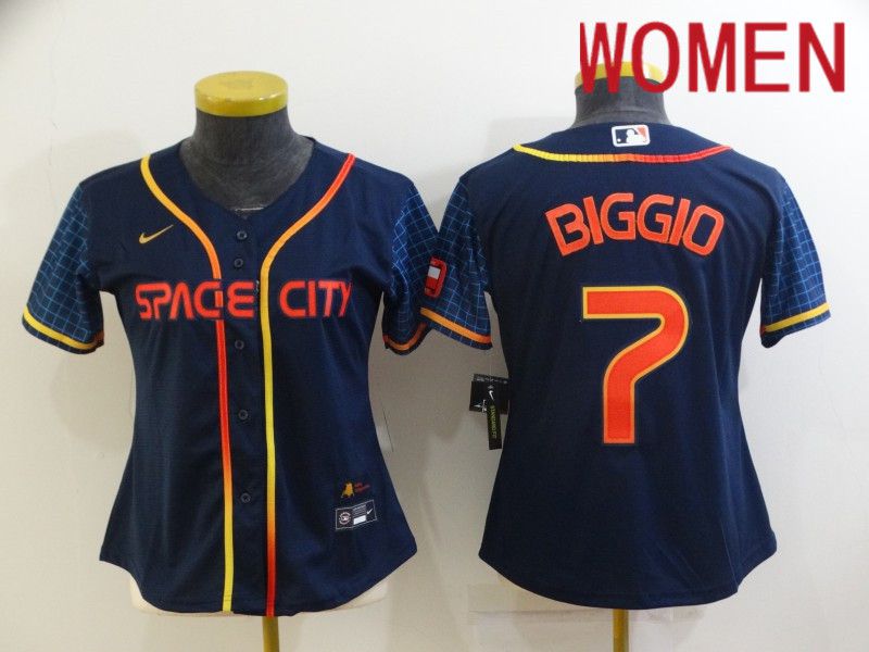 Women Houston Astros #7 Biggio Blue City Edition Game Nike 2022 MLB Jersey->san diego padres->MLB Jersey